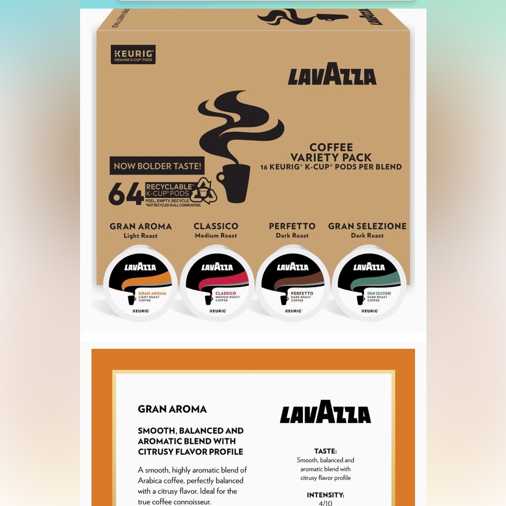 64 c-cups of lavazza coffee